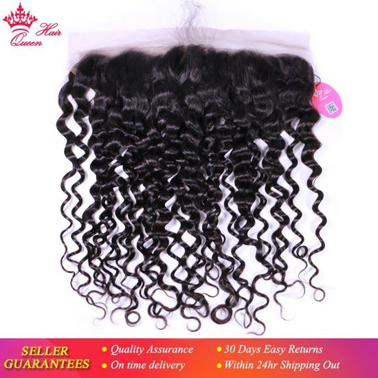 Picture of Queen Hair Brazilian Water Wave 13*4 Ear To Ear Lace Frontal Closure Virgin Hair Weave Bundles 100% Human Hair Shipping Free