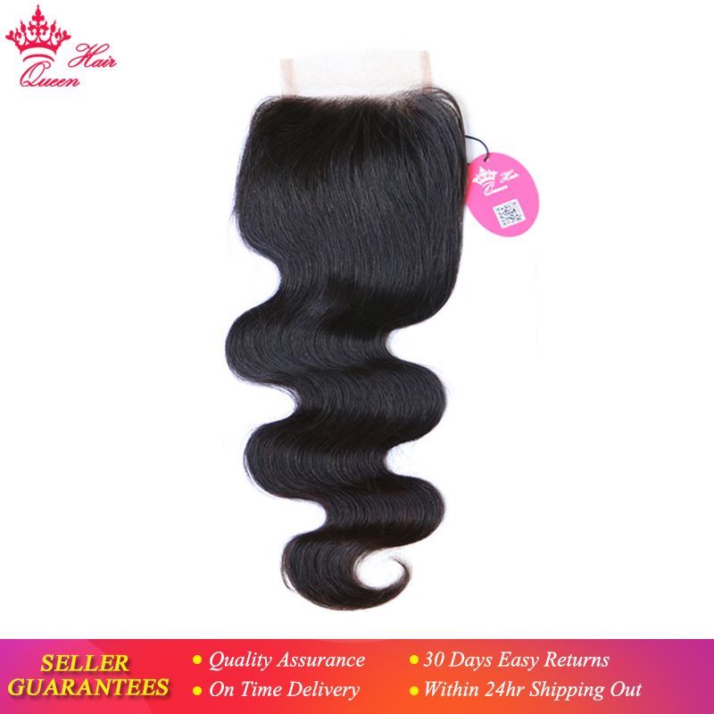 Photo de Queen Hair Products Body Wave Lace Closure 8"-20" Brazilian Virgin Hair Free Part 100% Human Hair Natural Color Free Shipping