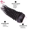 Picture of Queen Hair 100% Unprocessed Human Hair Peruvian Deep Wave Virgin Hair 3 Bundles with Lace Closure, Bundle with Closure 4pcs/lot