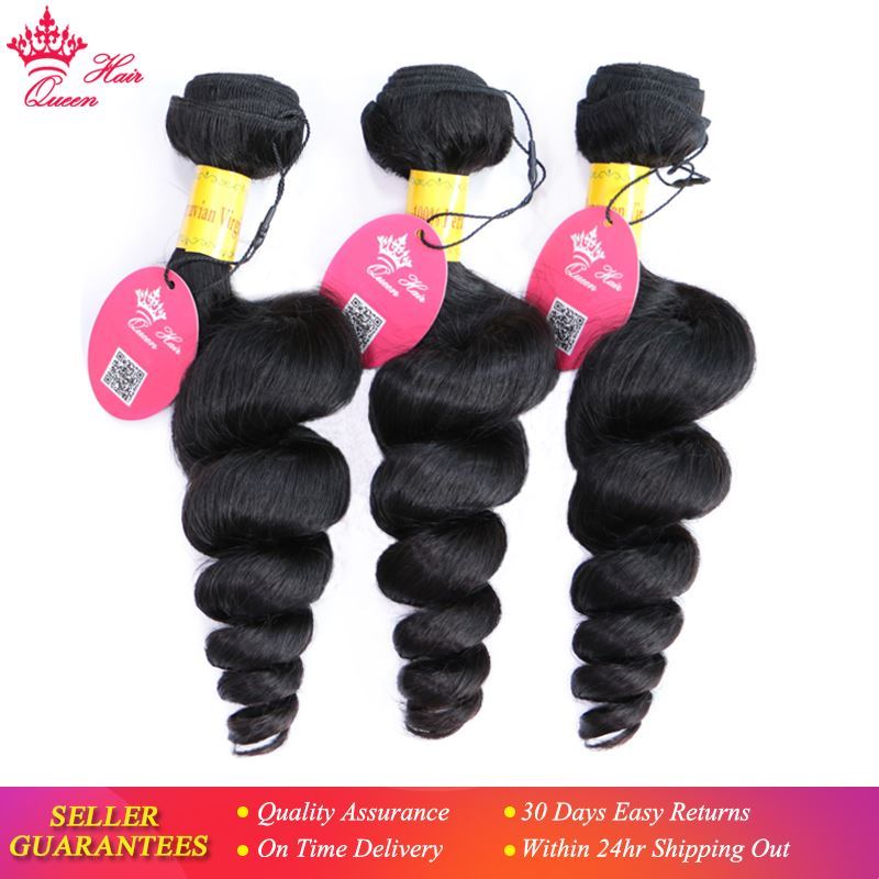 Picture of Peruvian Virgin Hair Loose Wave Bundles Thick Human Hair Weave Extension Natural Color Unprocessed Raw Hair Weaving Queen Hair