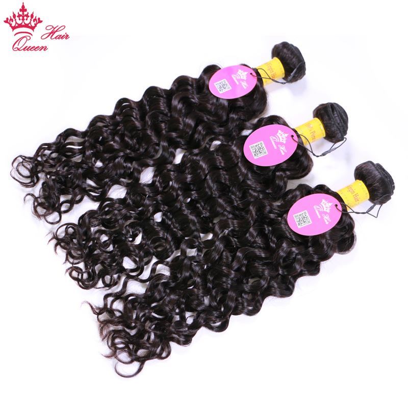 Picture of Queen Hair Products Peruvian Virgin Hair Water Wave 100% Human Hair Bundles Natural Color Can buy 1/3 Free Shipping