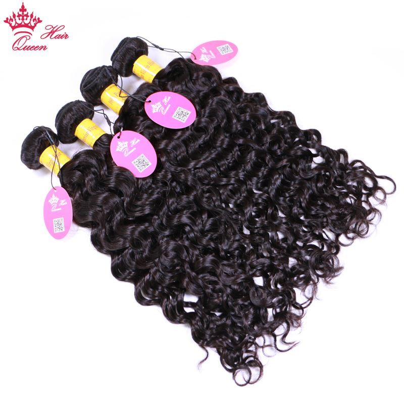 Picture of Queen Hair Peruvian Virgin Hair Water Wave Bundles Natural Black Color 100% Human Hair Weaving 10" to 28" Fast Free Shipping