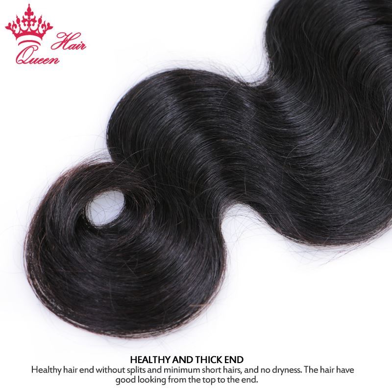 Picture of Indian Human Hair Weave Bundle Body Wave Bundles Hair Extensions 1B Natural Color Queen Hair Can Be Dyed Fast Free Shipping