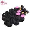 Photo de Queen Hair Products 4pcs/lot Indian Body Wave 3 Bundles With Closure 100% Human Hair With Closure Hair Weave Extensions
