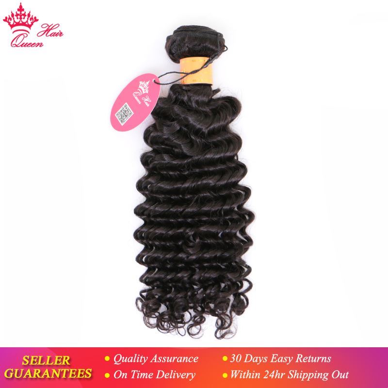 Picture of Queen Hair Products Indian Deep Wave 100% Human Hair Bundles 10"-30" Natural Color Weave Hair Free Shipping