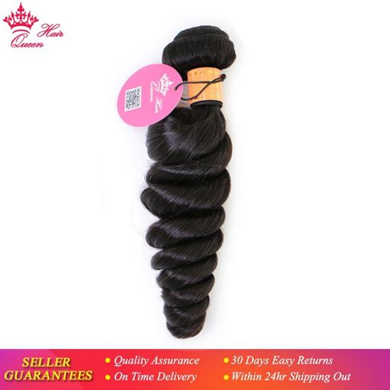 Picture of Queen Hair Produts 100% Human Hair Bundles Indian Hair Loose Wave 10-28 Inch Hair Natural Color Free Shipping