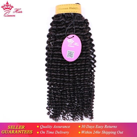 Photo de Queen Hair Products Indian Kinky Curly Extensions Human Hair Weaving Bundles Natural Color 1/3/4 Piece  Fast Free Shipping