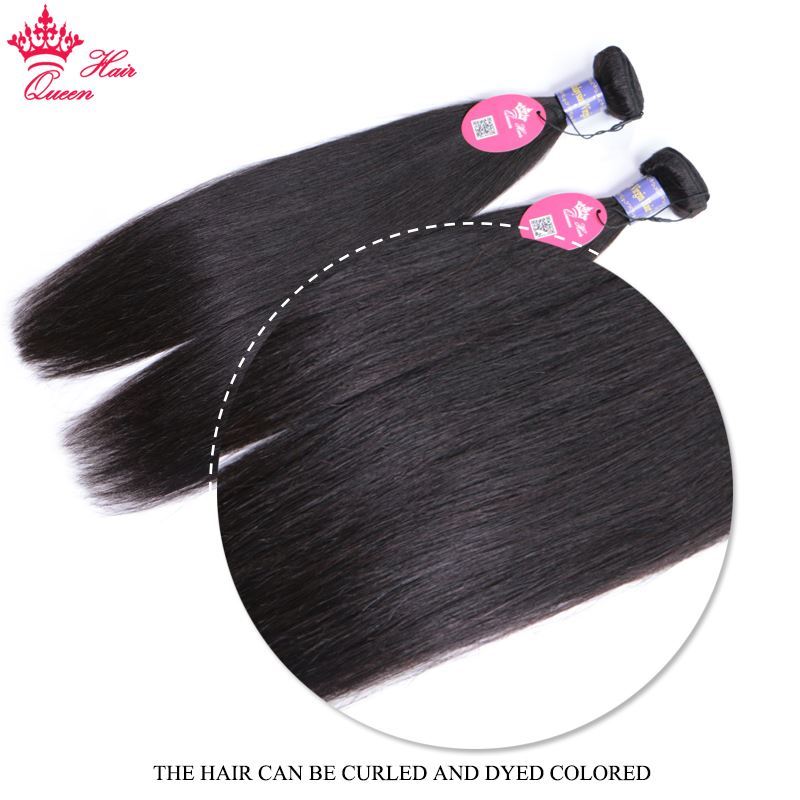 Photo de Queen Hair Malaysian Straight Hair Lace Closure with Bundles Virgin Human Hair with Closure Can Choose Free/Middle/Three Part