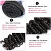 Picture of Queen Hair 3 Bundles Malaysian Deep Wave Hair with Lace Closure 4pcs Virgin Hair Deep Curly Wave Human Hair Bundles With Closure