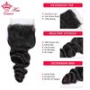 Picture of Malaysian Loose Wave 3 Bundles With Closure Human Hair Bundles With Lace Closure Hair Natural Color 1B Queen Hair Co., Ltd