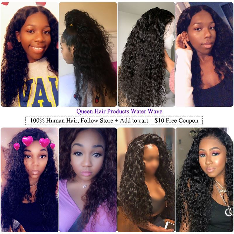 Photo de Queen Hair Products Malaysian Water Wave Bundles 100% Virign Human Hair 4 Bundles Natural Color Double Weft Weave Extensions