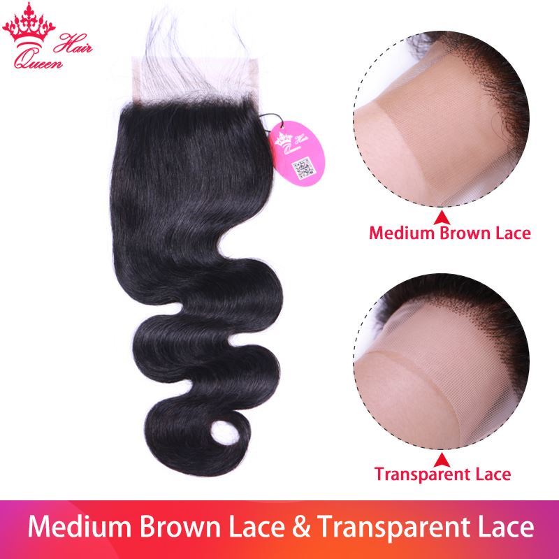 Picture of Queen Hair Products Body Wave Lace Closure 8"-20" Brazilian Virgin Hair Free Part 100% Human Hair Natural Color Free Shipping